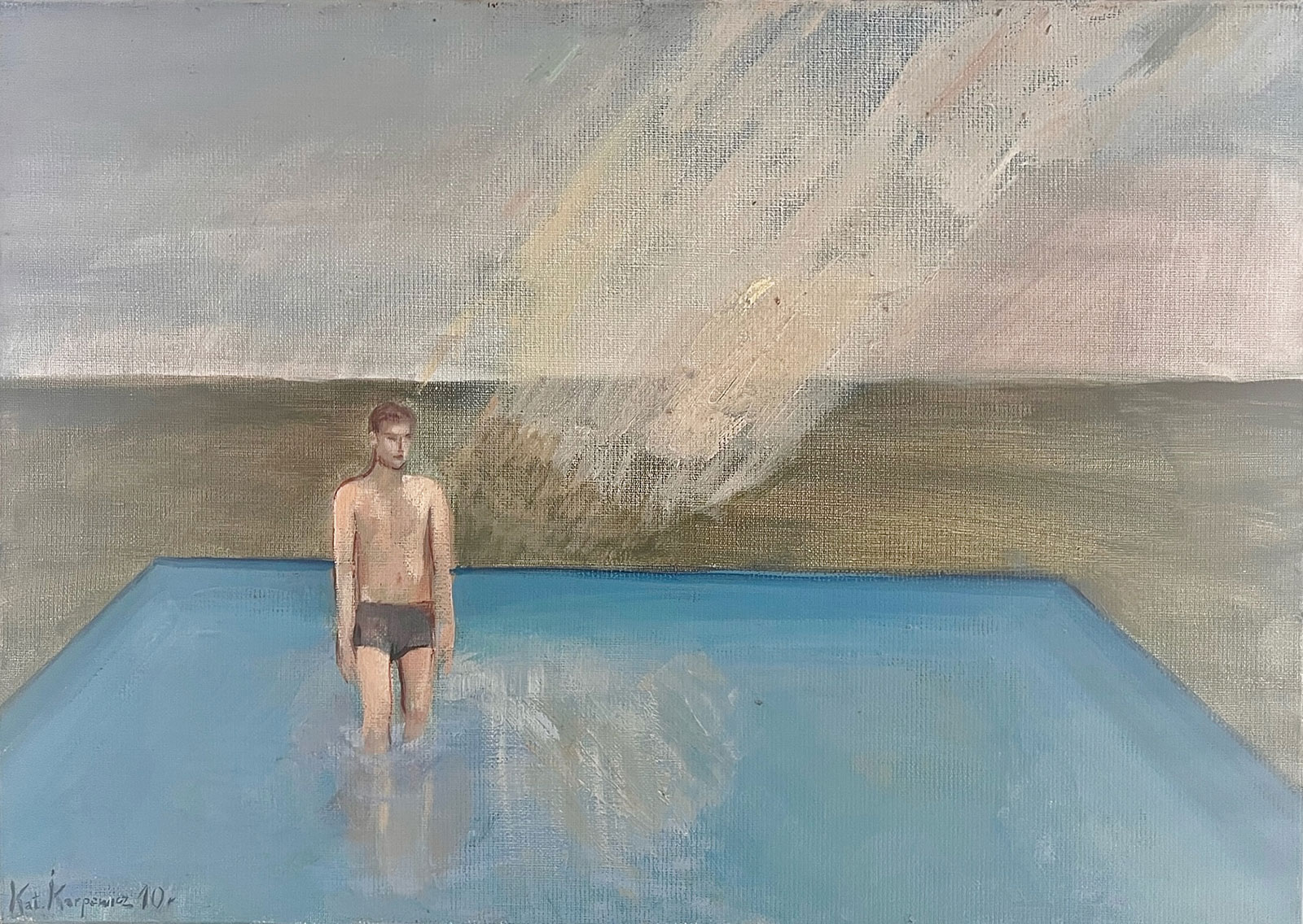 Katarzyna Karpowicz - Światło nad basenem (Oil on Canvas | Size: 46 x 33 cm | Price: 16000 PLN)