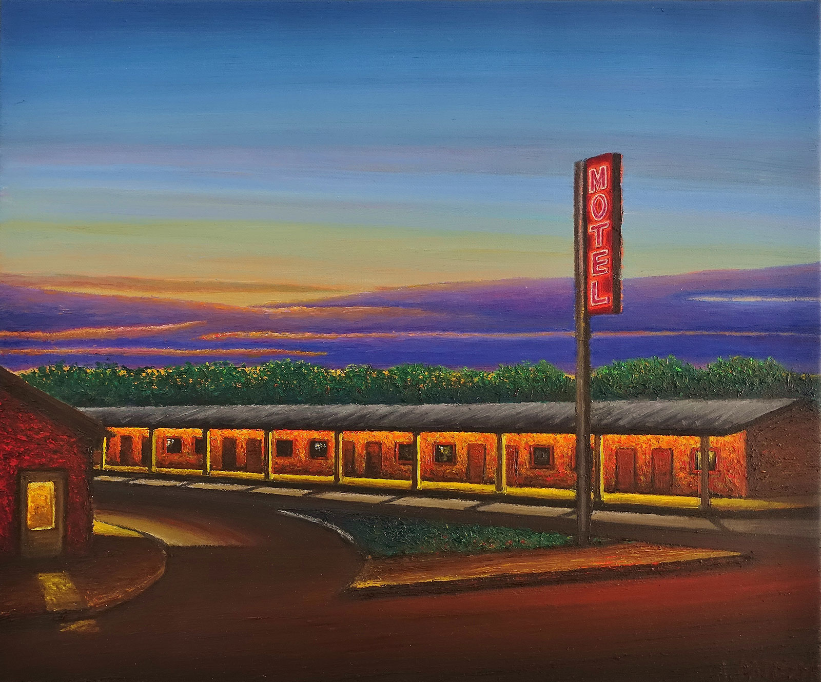 Adam Patrzyk - Motel (Oil on Canvas | Größe: 60 x 50 cm | Preis: 14000 PLN)