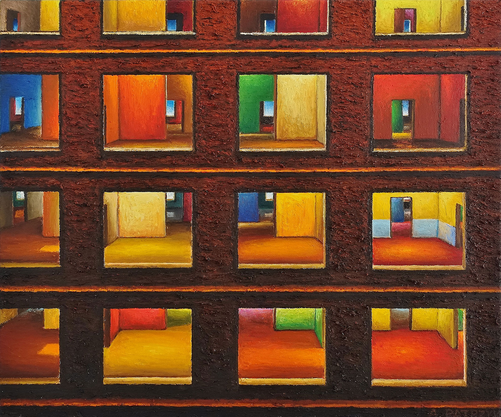Adam Patrzyk - Windows (Oil on Canvas | Wymiary: 60 x 50 cm | Cena: 14000 PLN)