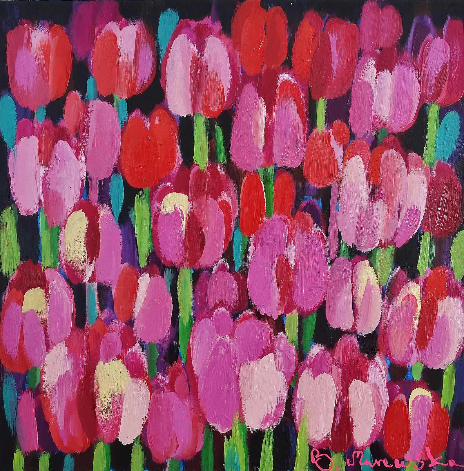 Beata Murawska - Pink evening (Oil on Canvas | Size: 60 x 60 cm | Price: 6000 PLN)