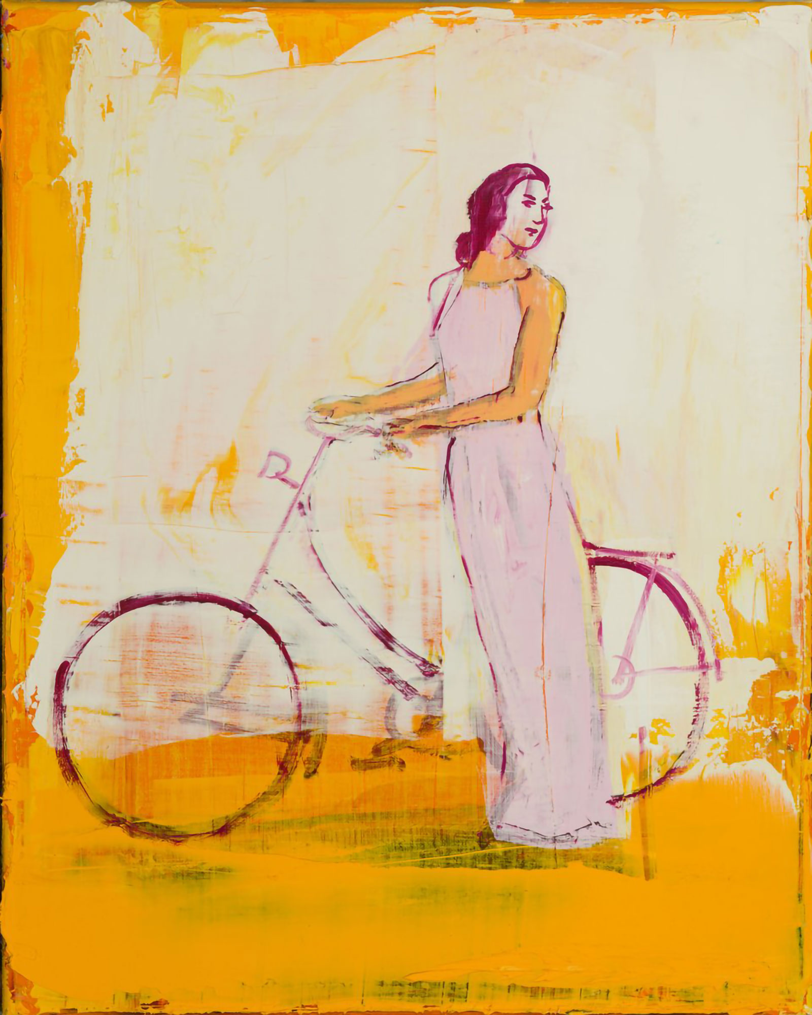 Jacek Łydżba - Cyclist 2 (Oil on Canvas | Wymiary: 40 x 50 cm | Cena: 5000 PLN)