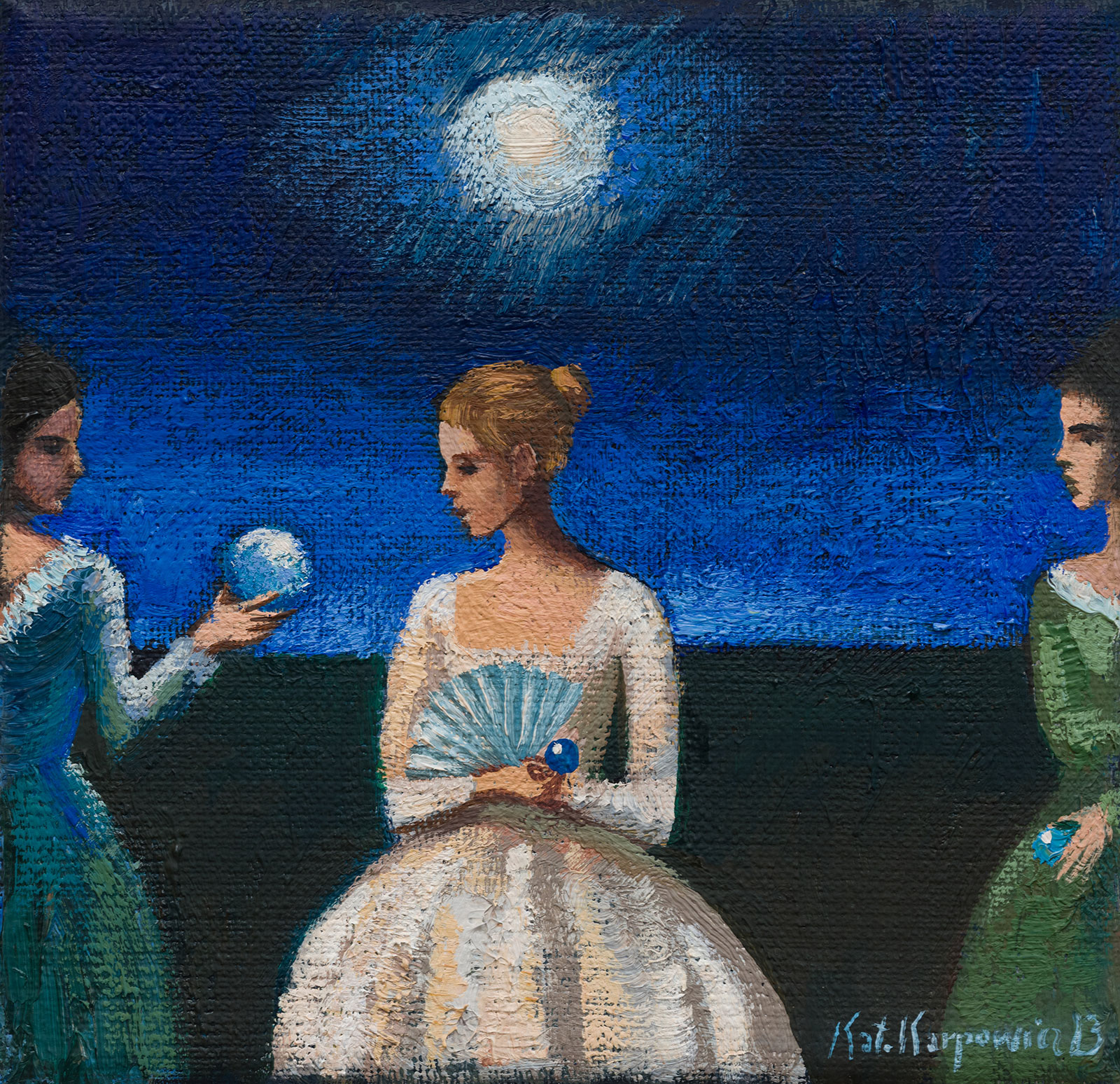 Katarzyna Karpowicz - Trzy siostry (Oil on Canvas | Größe: 15 x 15 cm | Preis: 6000 PLN)