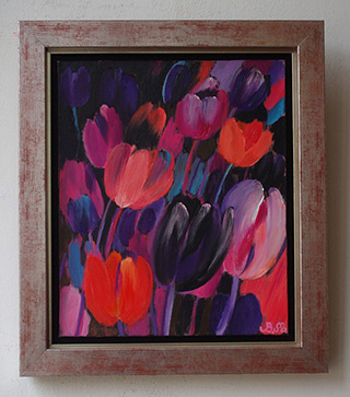 Beata Murawska : Dark Tulips : Oil on Canvas