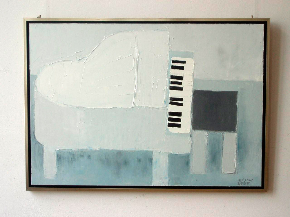 Krzysztof Kokoryn - White piano (Oil on Canvas | Size: 105 x 75 cm | Price: 8300 PLN)