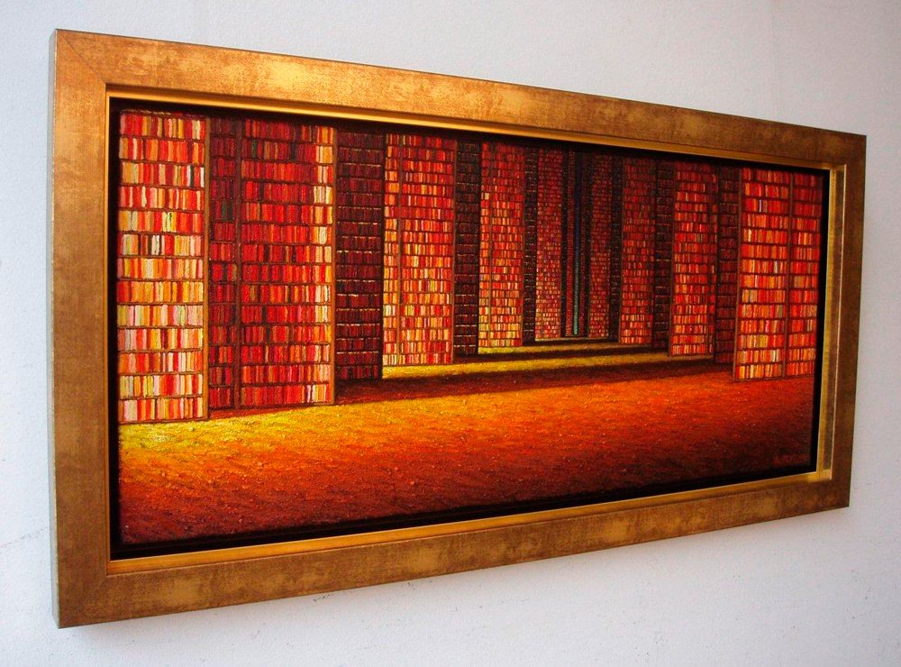 Adam Patrzyk - Library (Oil on Canvas | Wymiary: 108 x 54 cm | Cena: 13000 PLN)