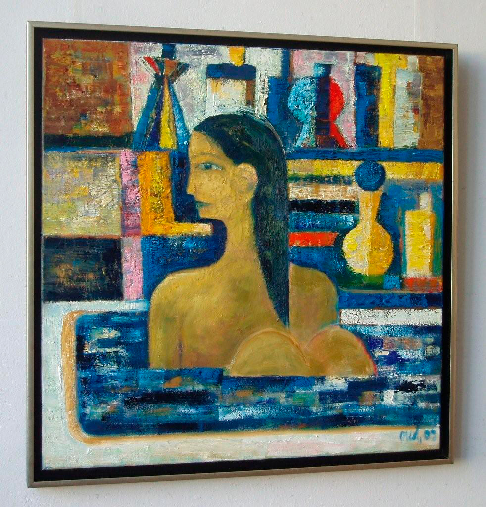 Darek Pala - Bath (Oil on Canvas | Wymiary: 85 x 85 cm | Cena: 7000 PLN)