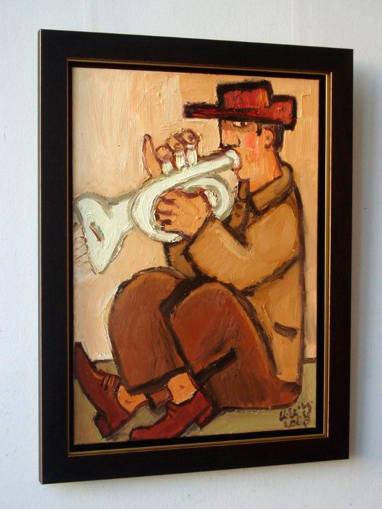 Krzysztof Kokoryn - Trumpet player (Oil on Canvas | Größe: 65 x 85 cm | Preis: 8000 PLN)
