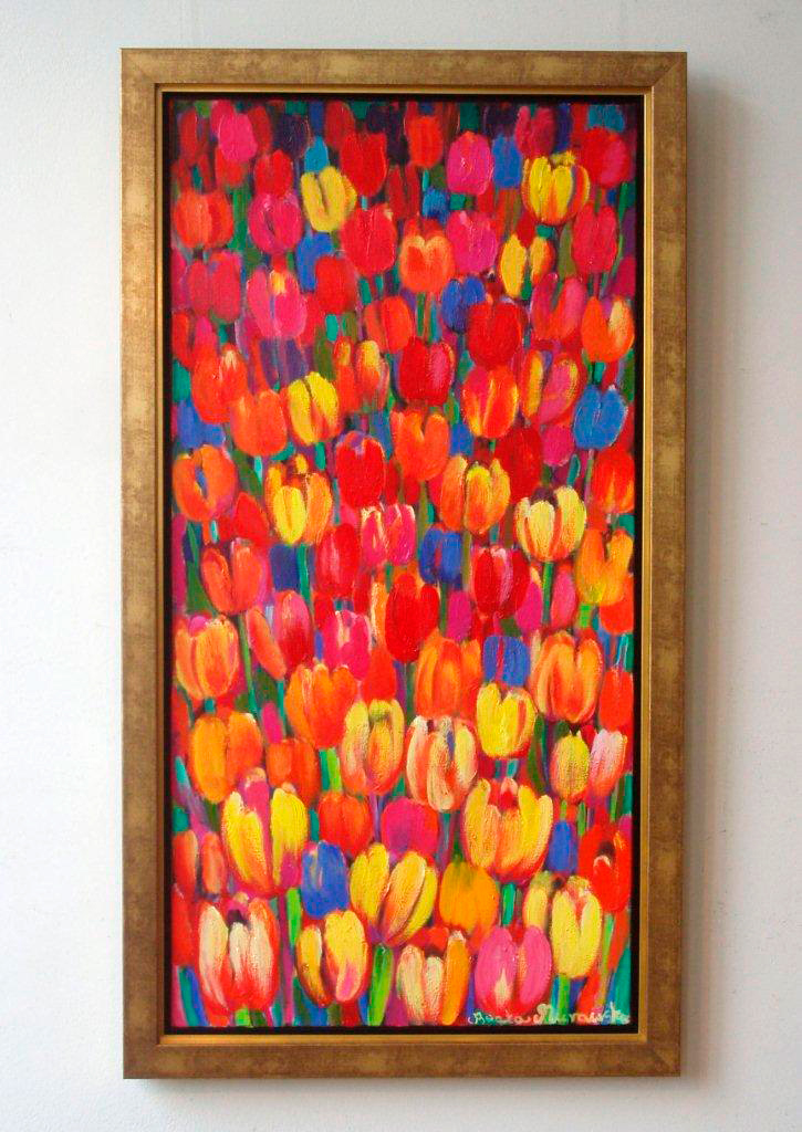 Beata Murawska - Expression of tulips (Oil on Canvas | Größe: 73 x 133 cm | Preis: 5500 PLN)