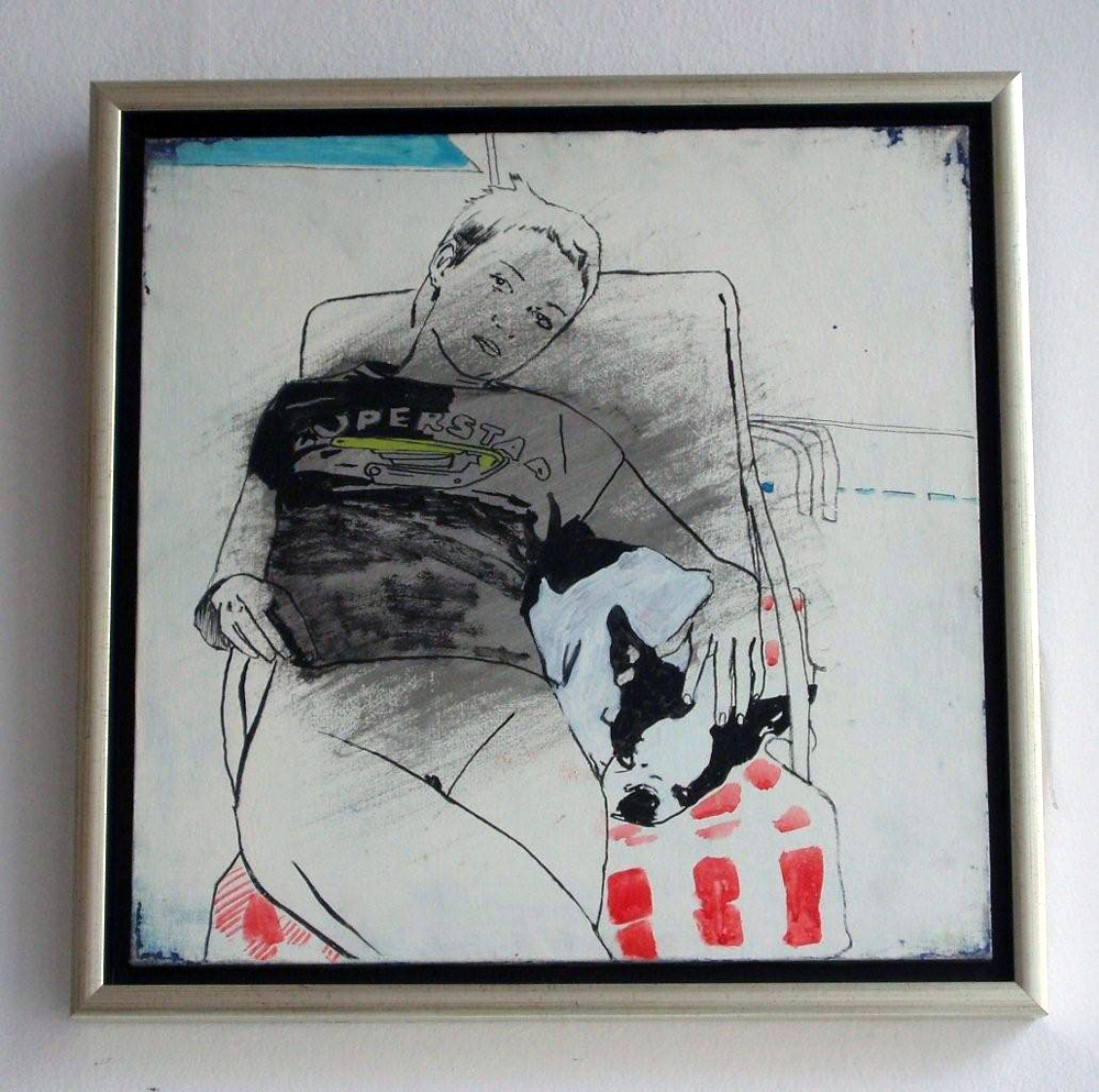 Agnieszka Sandomierz - Girl in the Arm Chair (Tempera on Canvas | Wymiary: 40 x 40 cm | Cena: 3500 PLN)