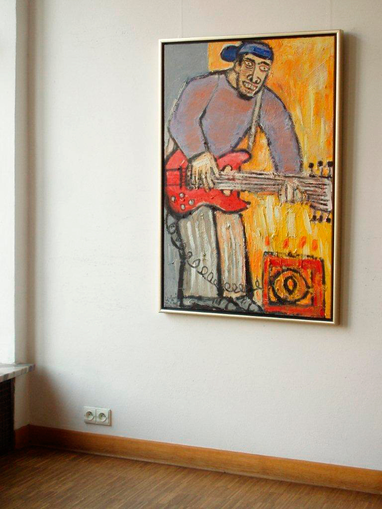 Krzysztof Kokoryn - Guitar player (Oil on Canvas | Size: 85 x 125 cm | Price: 8000 PLN)
