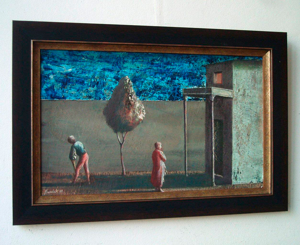 Łukasz Huculak - Go out for a walk (Tempera on Panel | Size: 66 x 44 cm | Price: 3500 PLN)