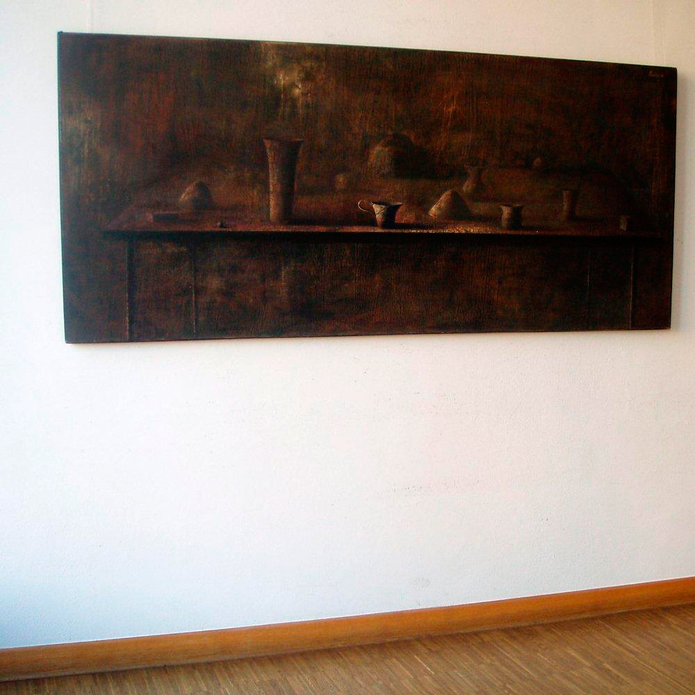 Łukasz Huculak - Long still life (Oil on Canvas | Größe: 200 x 90 cm | Preis: 8000 PLN)