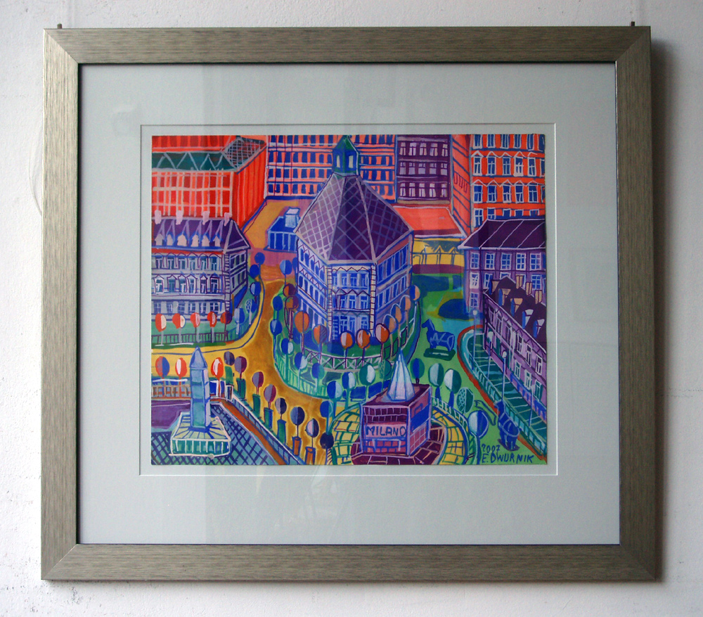 Edward Dwurnik - Milano (Watercolour on Paper | Wymiary: 80 x 42 cm | Cena: 4000 PLN)