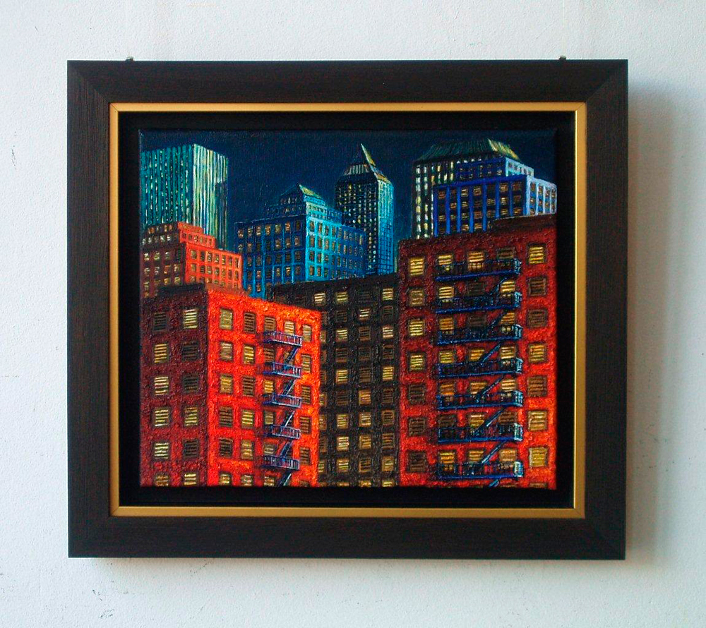 Adam Patrzyk - Fire escapes (Oil on Canvas | Wymiary: 47 x 42 cm | Cena: 5500 PLN)