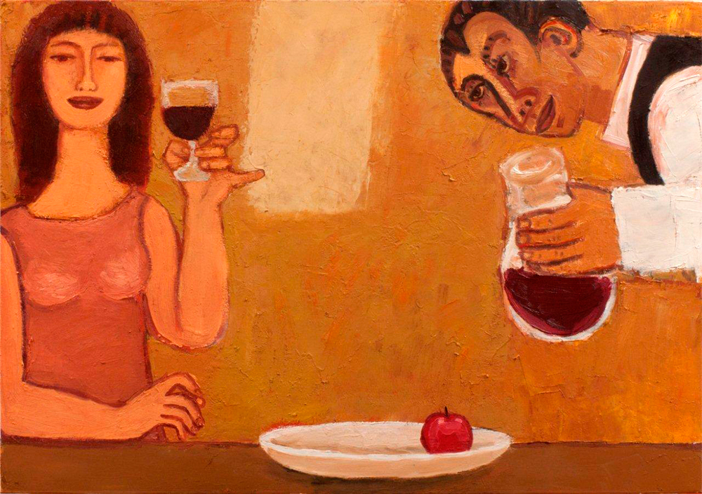 Krzysztof Kokoryn - Wine (Oil on Canvas | Wymiary: 100 x 70 cm | Cena: 9500 PLN)