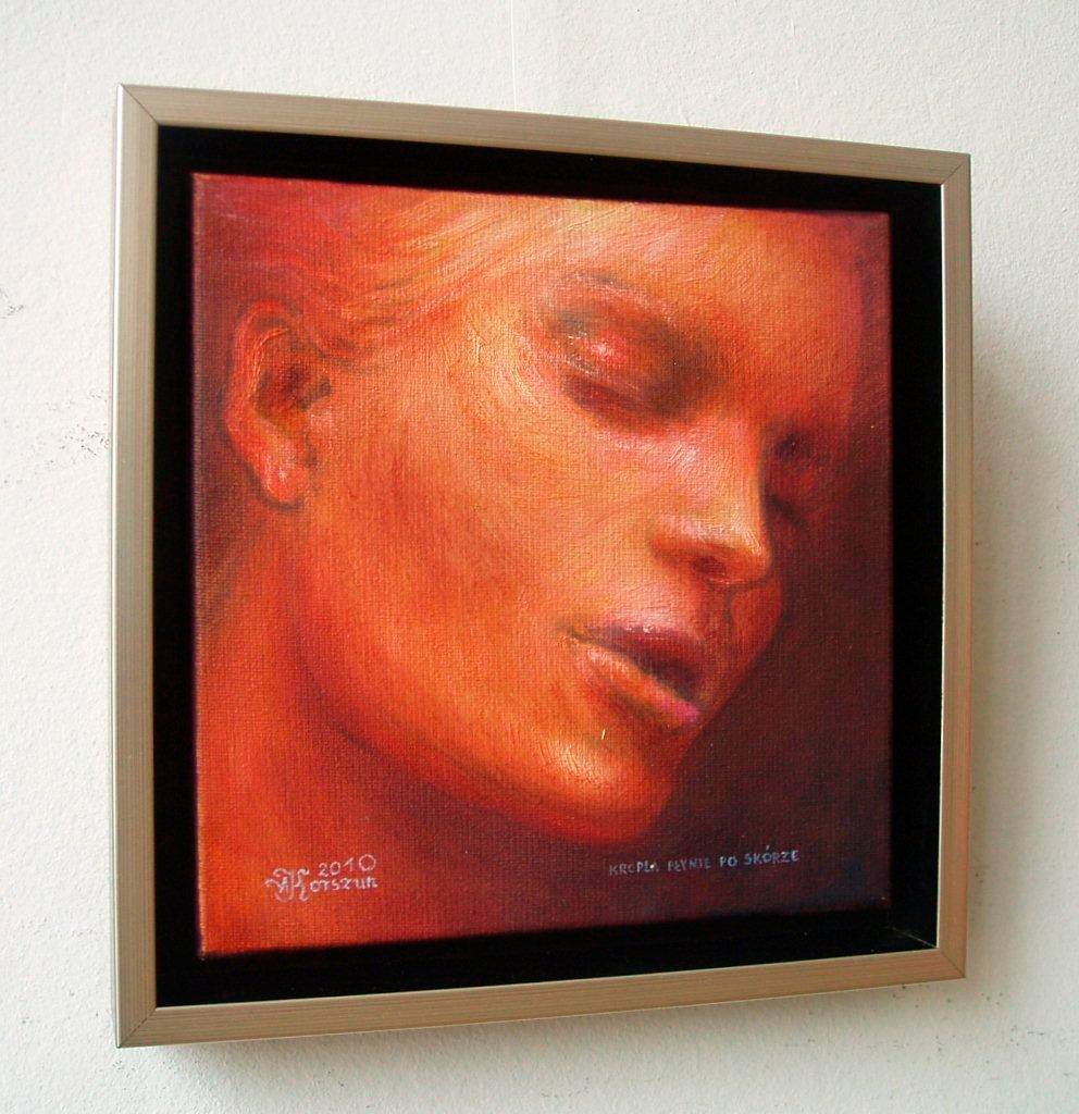 Adam Korszun - Drops falling on skin (Oil on Canvas | Size: 25 x 25 cm | Price: 1200 PLN)