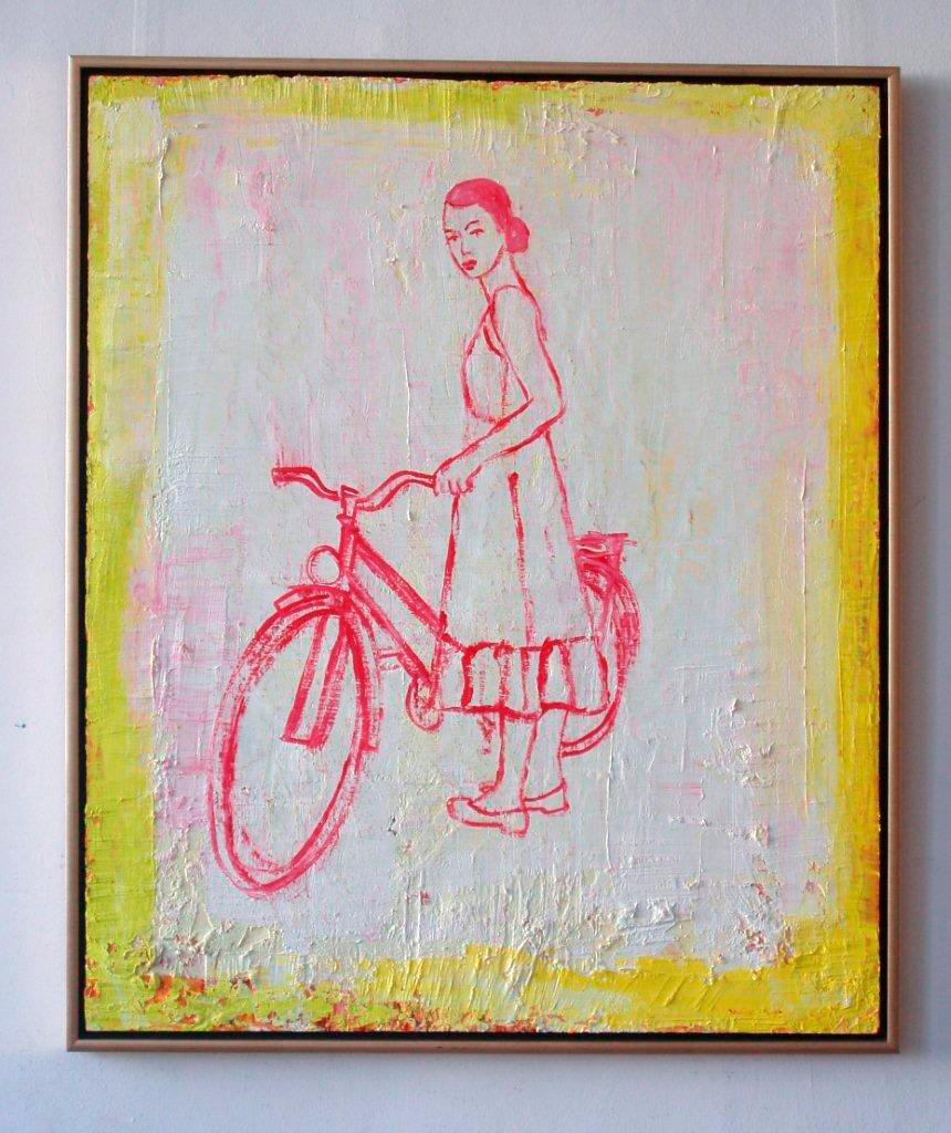 Jacek Łydżba - Cyclist (Oil on Canvas | Size: 105 x 125 cm | Price: 7000 PLN)