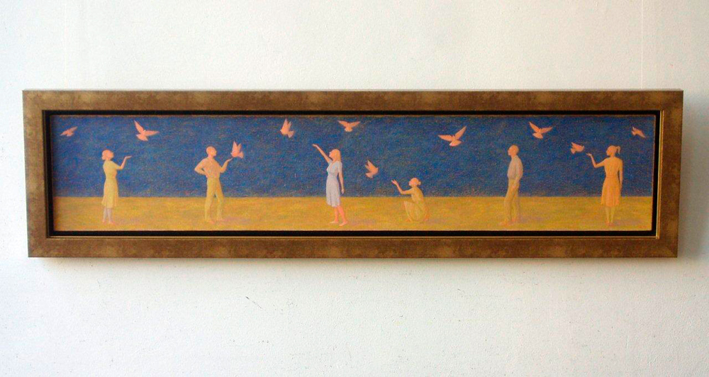 Mikołaj Kasprzyk - Birds (Oil on Canvas | Wymiary: 152 x 40 cm | Cena: 5600 PLN)