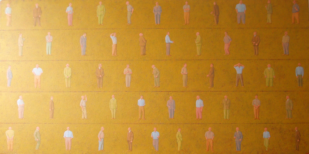 Mikołaj Kasprzyk - Men (Oil on Canvas | Wymiary: 180 x 90 cm | Cena: 8000 PLN)