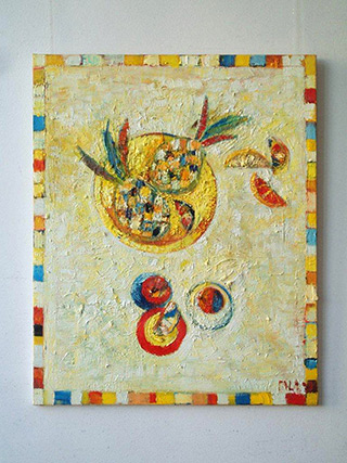 Darek Pala : Fruits on the table : Oil on Canvas