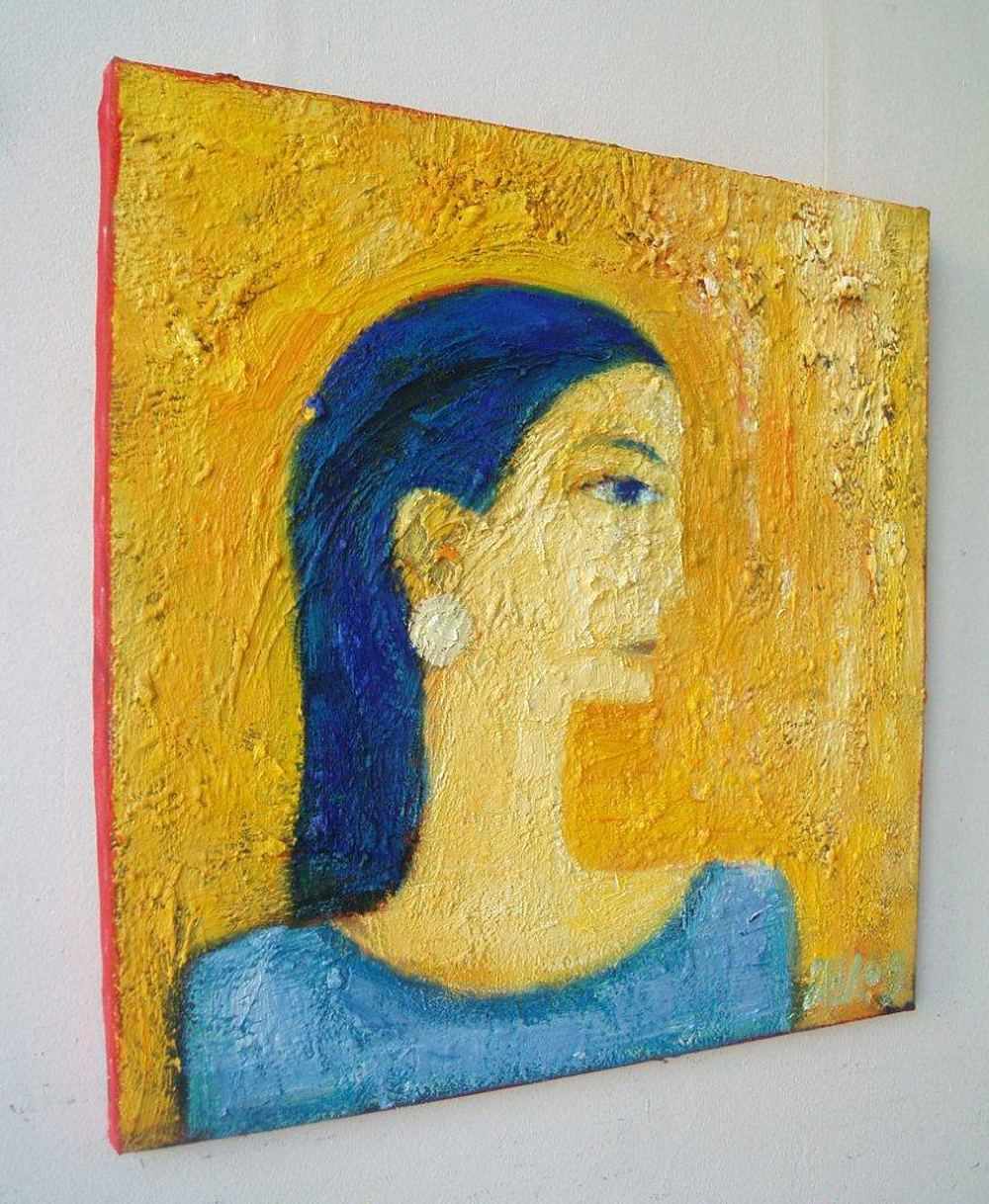 Darek Pala - Girl smiling (Oil on Canvas | Size: 50 x 50 cm | Price: 4600 PLN)