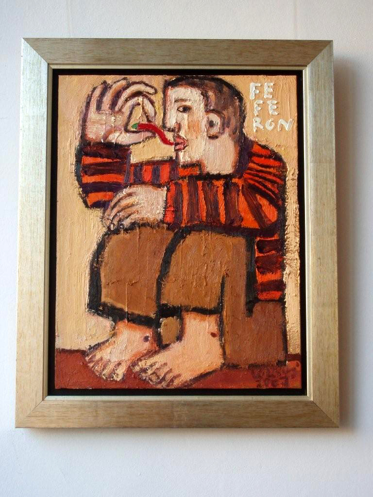 Krzysztof Kokoryn - Man with Feferon (Oil on Canvas | Wymiary: 65 x 80 cm | Cena: 7500 PLN)