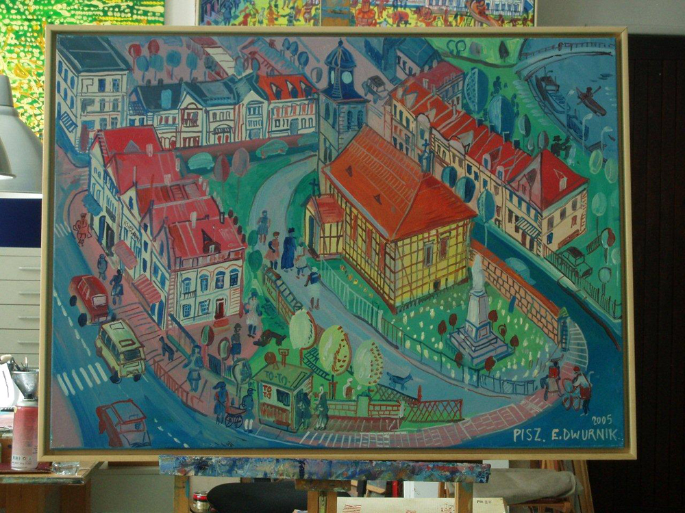 Edward Dwurnik - Pisz (Oil on Canvas | Size: 100 x 73 cm | Price: 14000 PLN)
