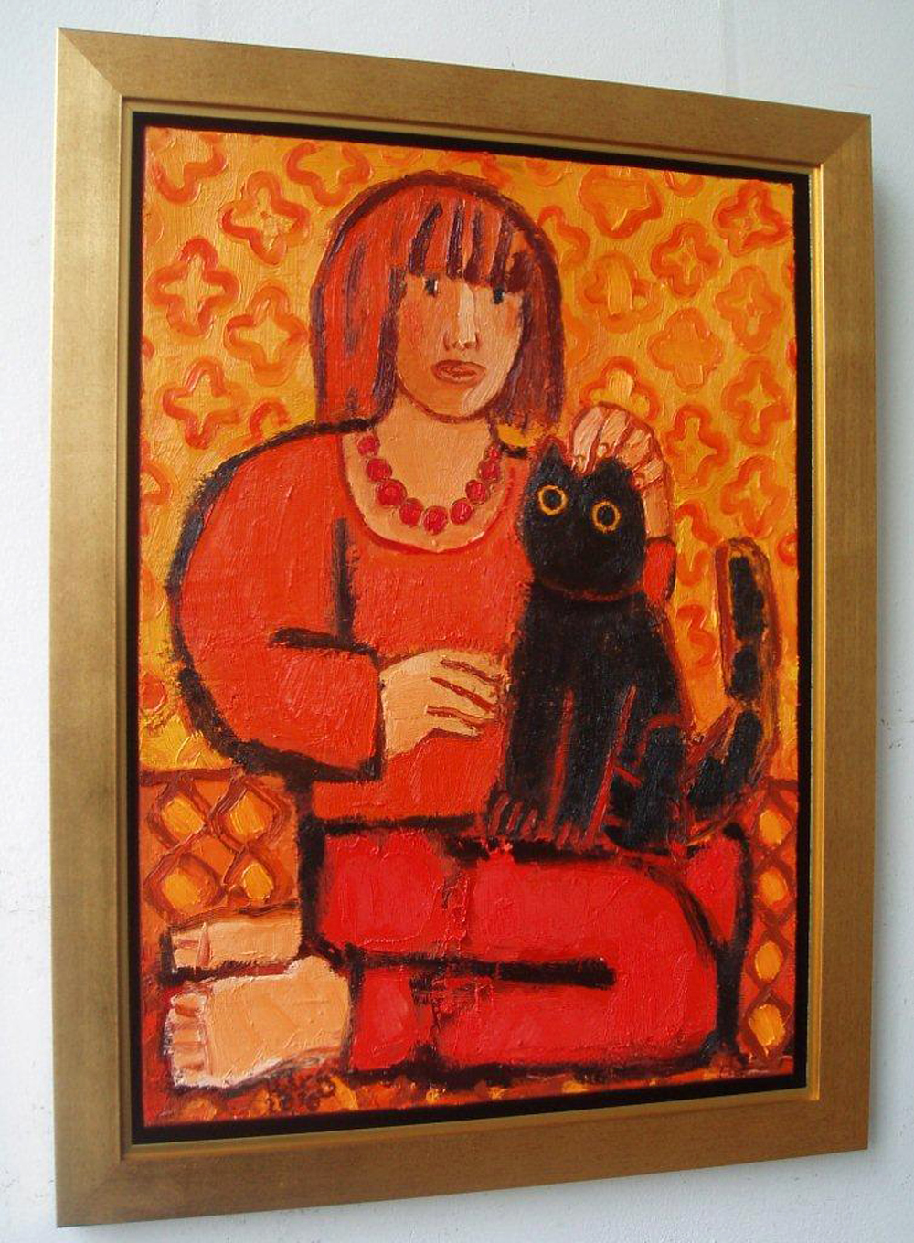Krzysztof Kokoryn - Girl with cat (Oil on Canvas | Größe: 64 x 84 cm | Preis: 9000 PLN)