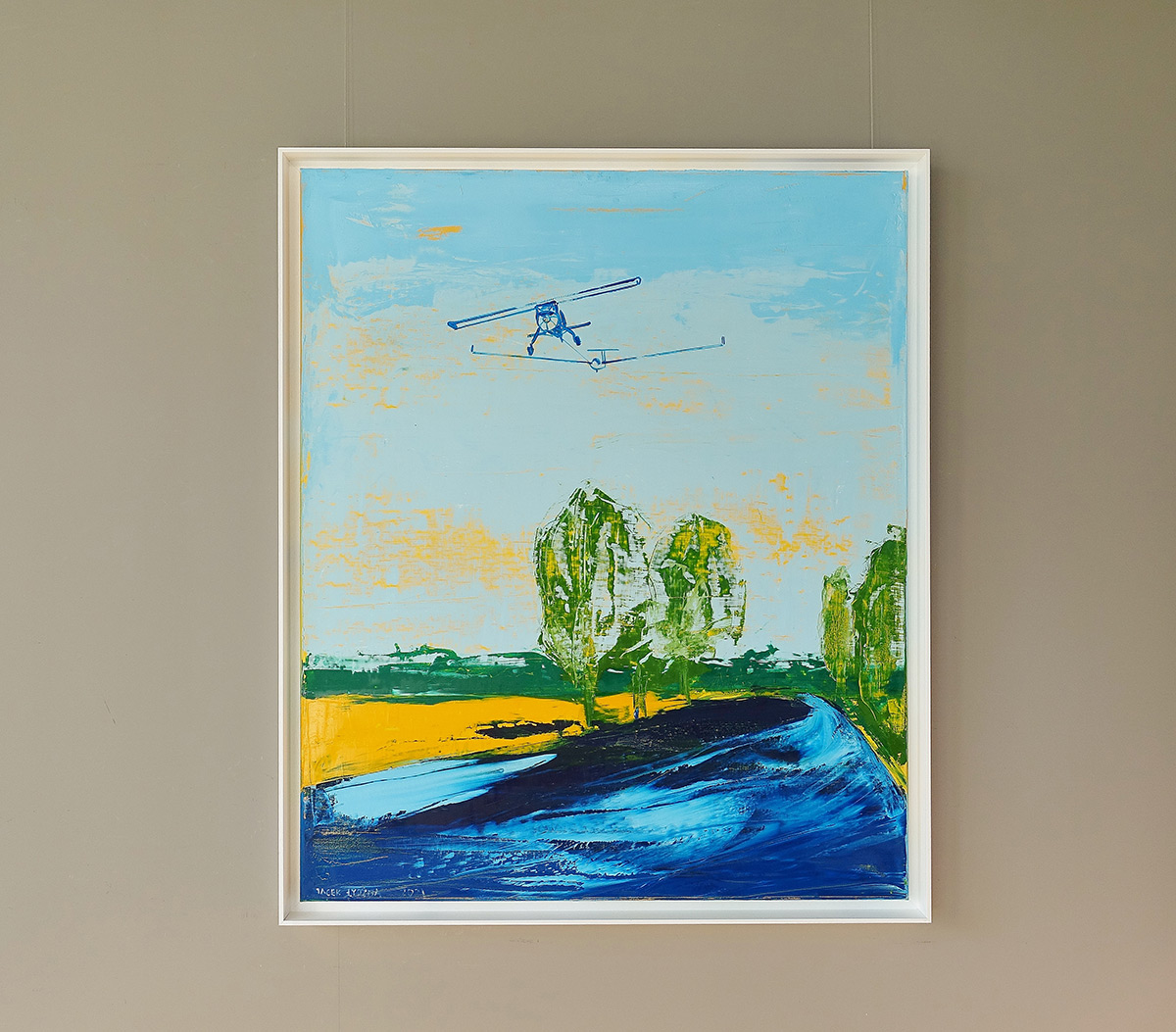 Jacek Łydżba - Landscape with glider towing